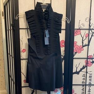 BCBGMaxAzria Black Ruffled Blouse